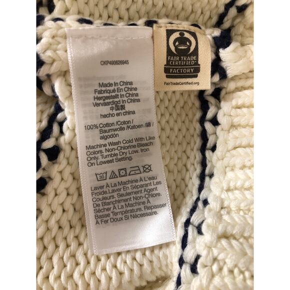 Madewell Textured Cotton Crewneck Sweater Stripe White Blue NWT S - Picture 7 of 8